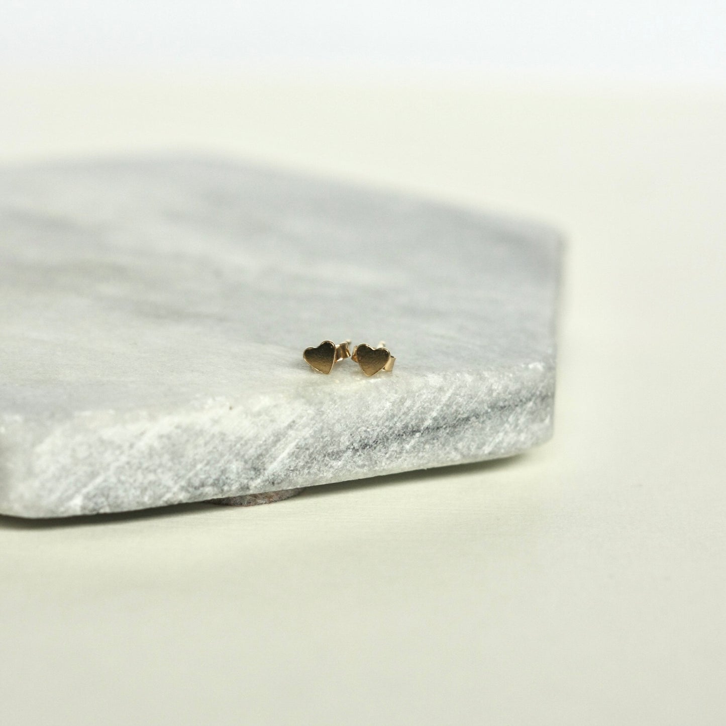 Very Tiny Gold Heart Studs