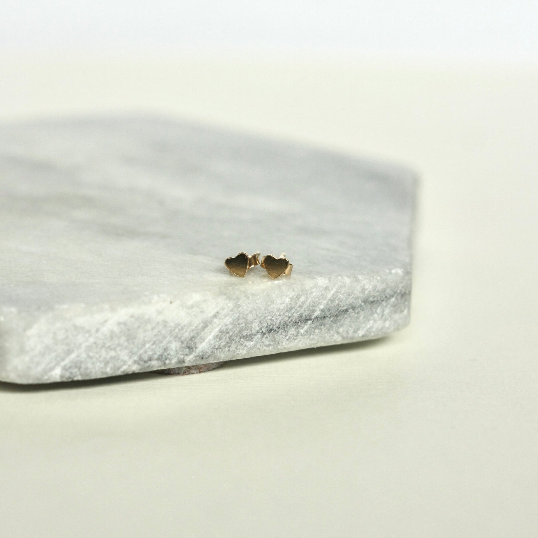 Very Tiny Gold Heart Studs