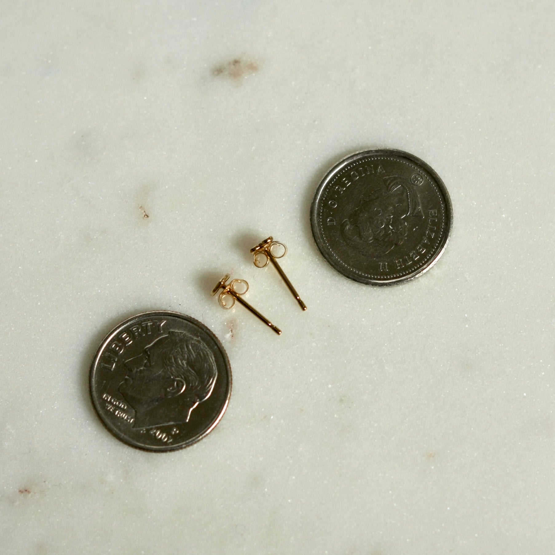 Very Tiny Gold Heart Studs