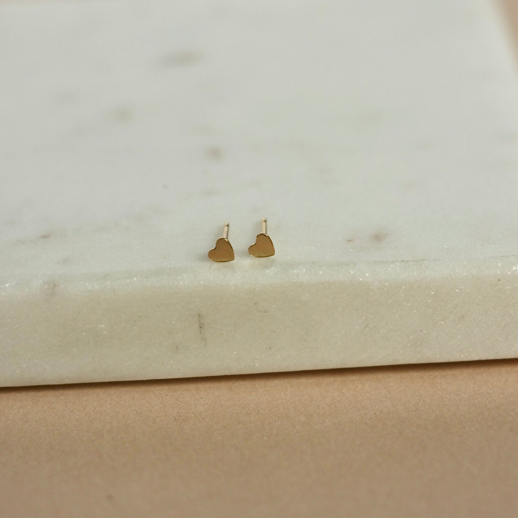 Very Tiny Gold Heart Studs