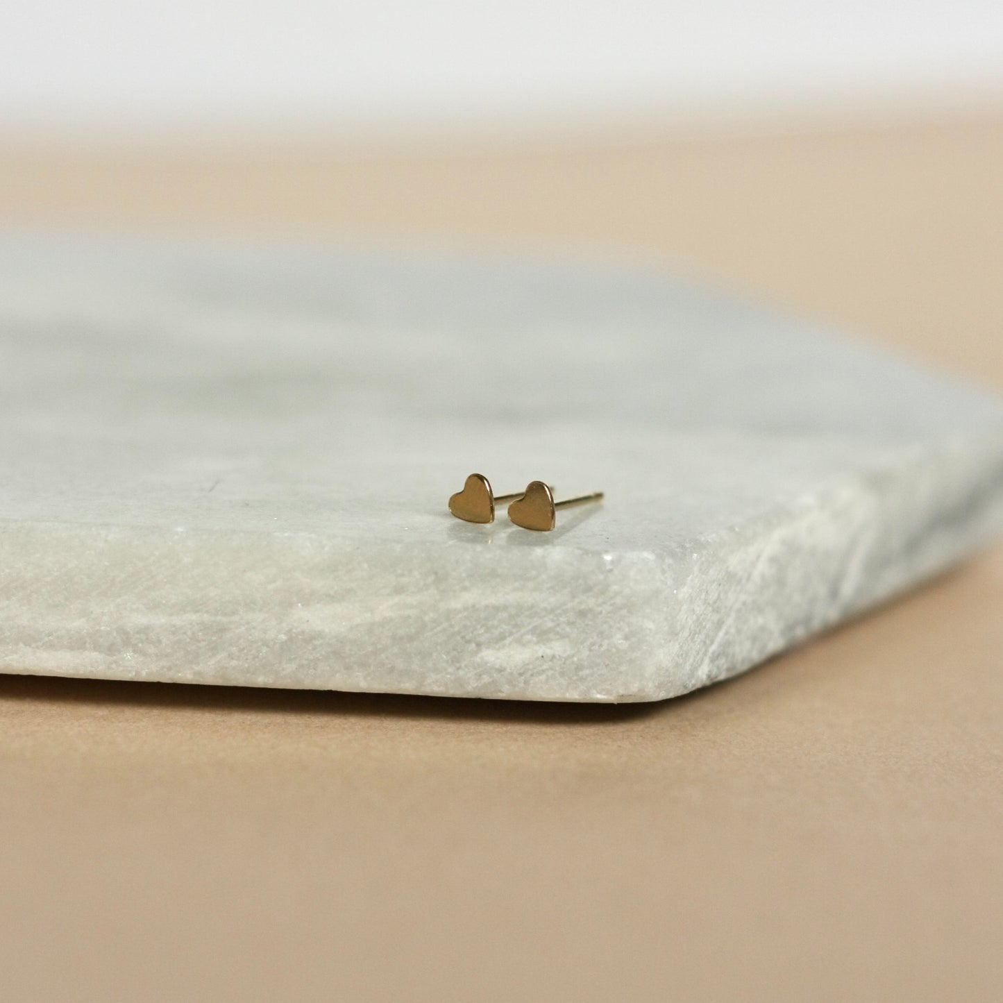 Very Tiny Gold Heart Studs