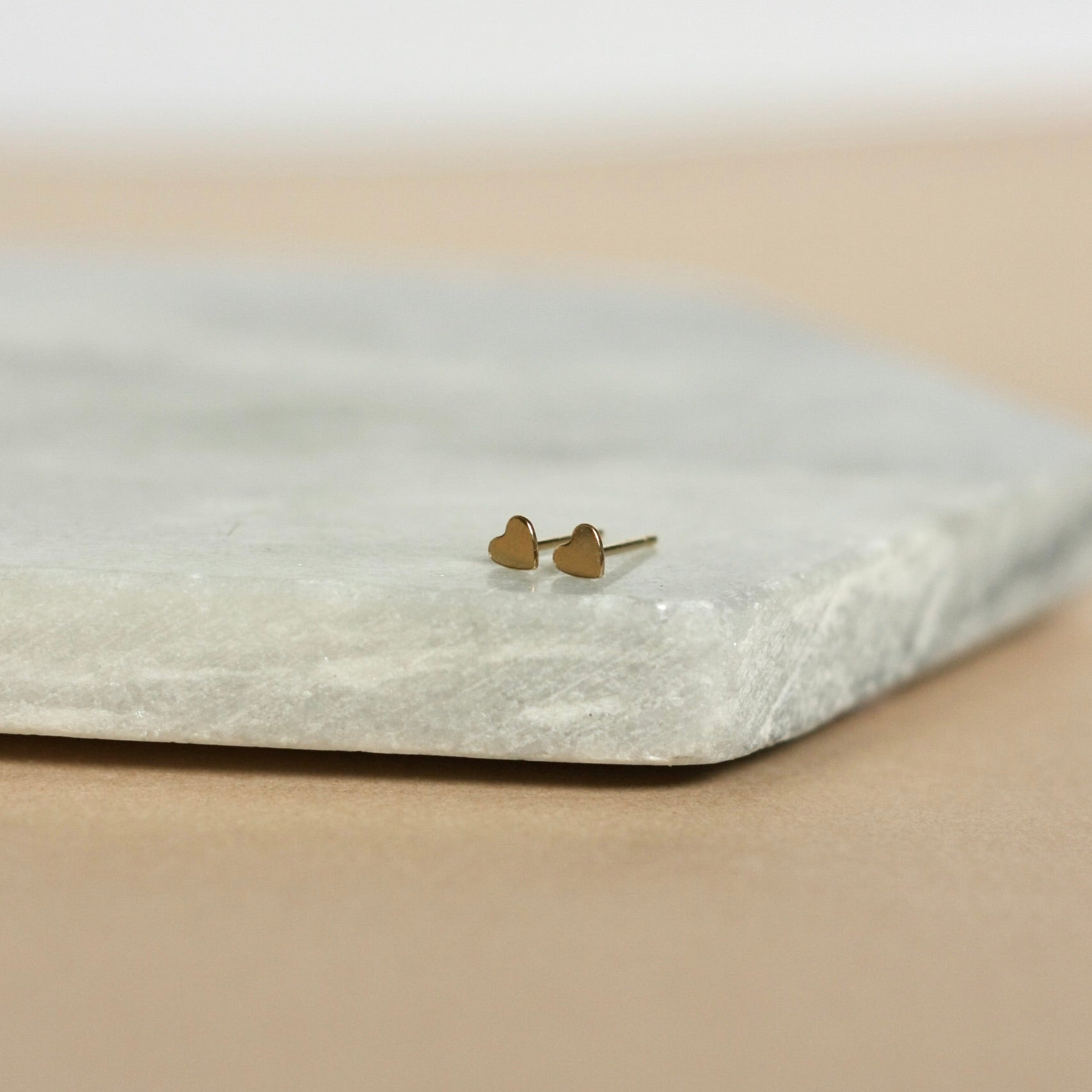 Very Tiny Gold Heart Studs