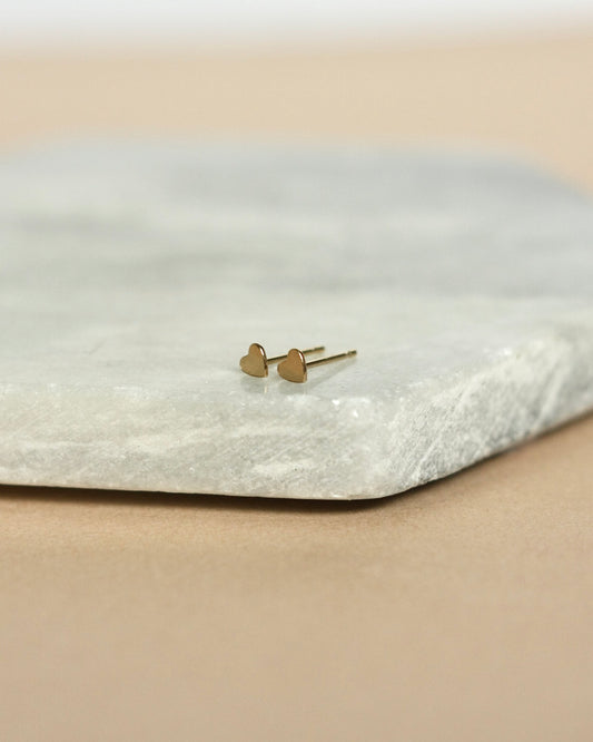 Very Tiny Gold Heart Studs