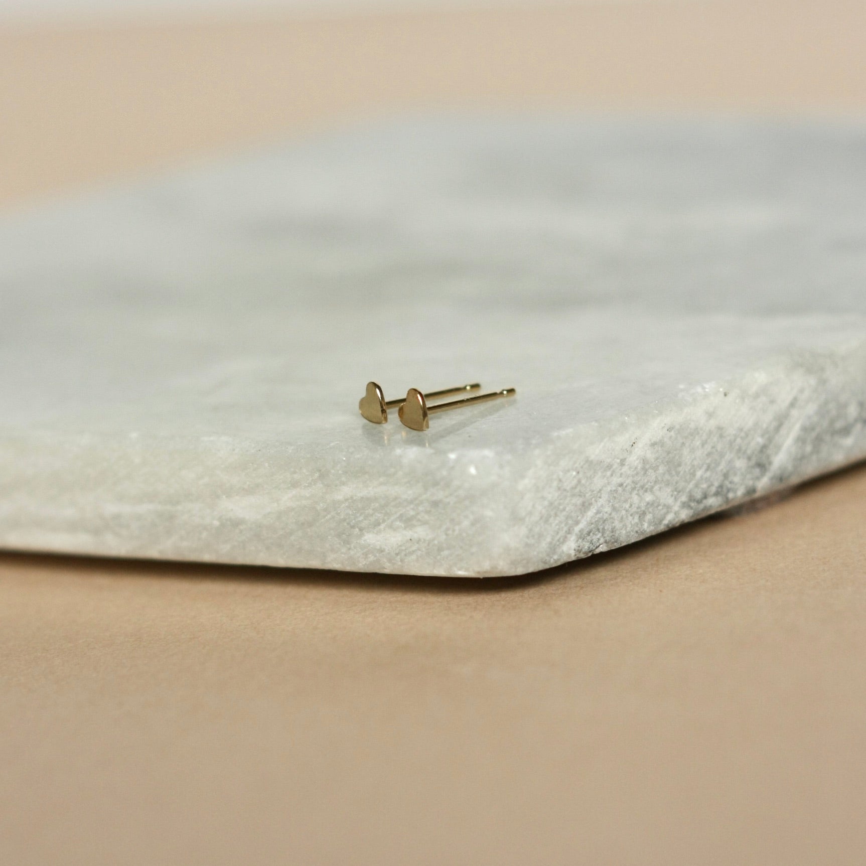 Very Tiny Gold Heart Studs