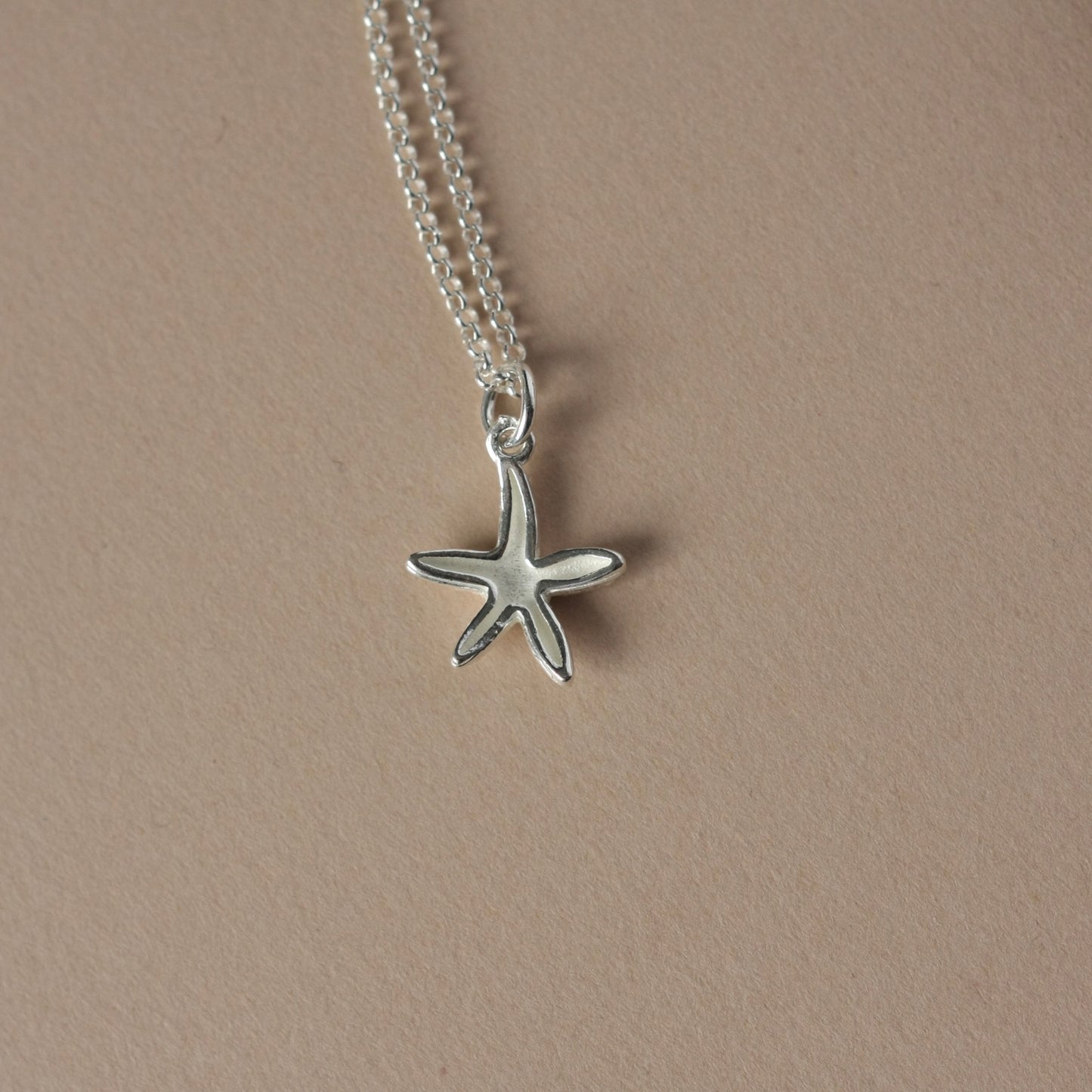 Sterling Silver Starfish Charm Necklace