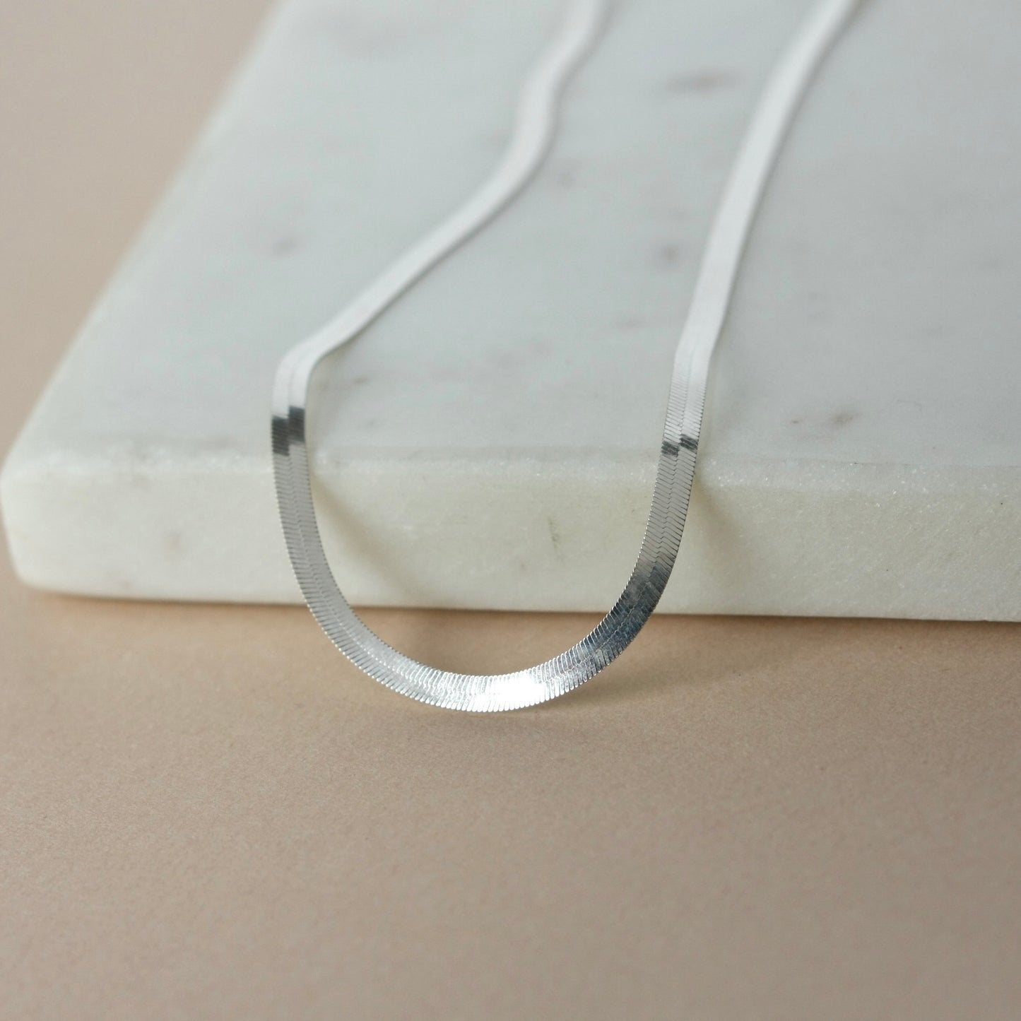 Sterling Silver Herringbone Necklace