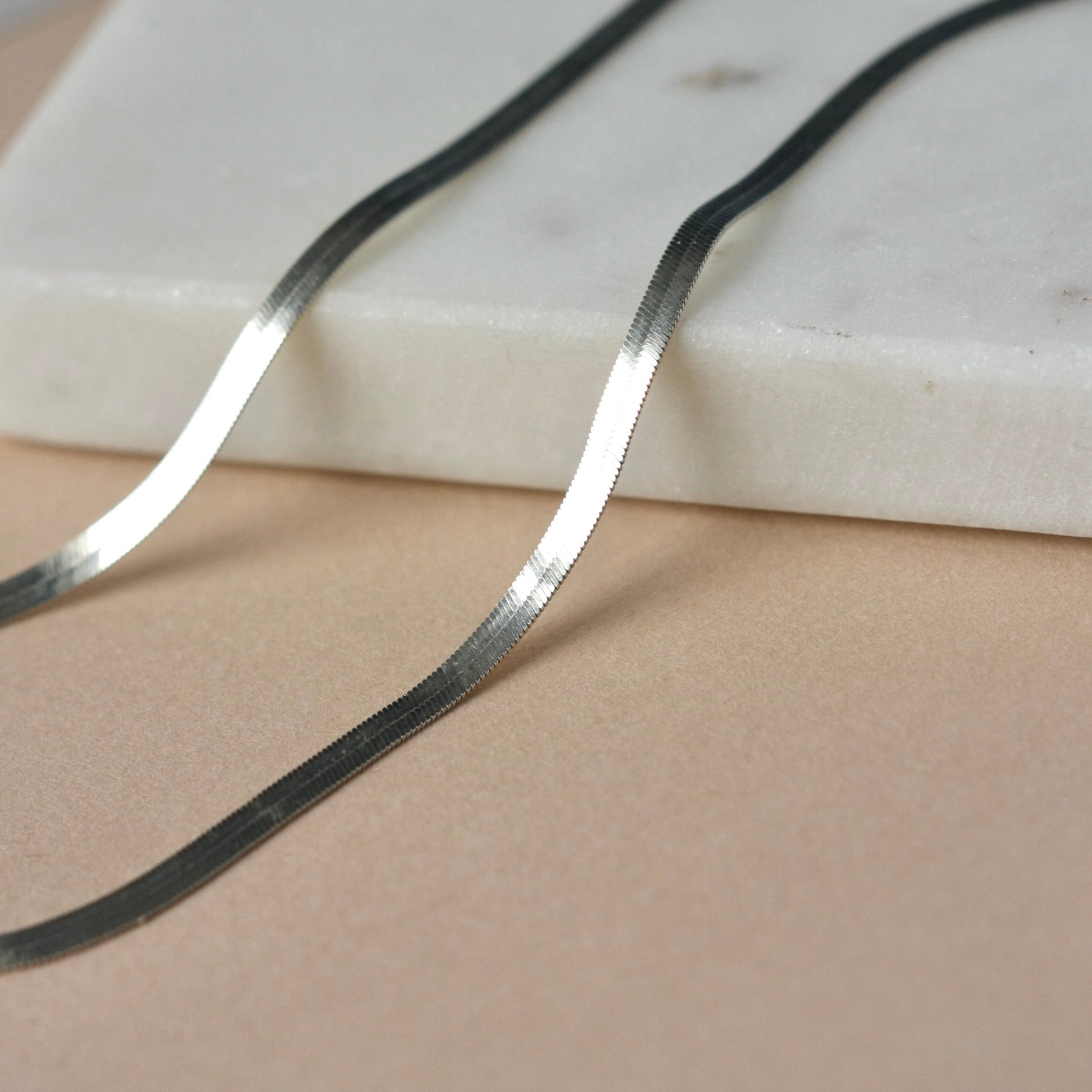 Sterling Silver Herringbone Necklace