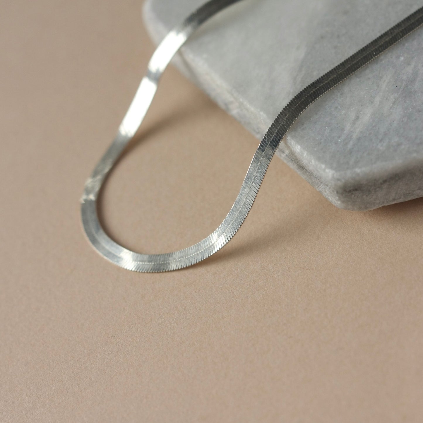 Sterling Silver Herringbone Necklace
