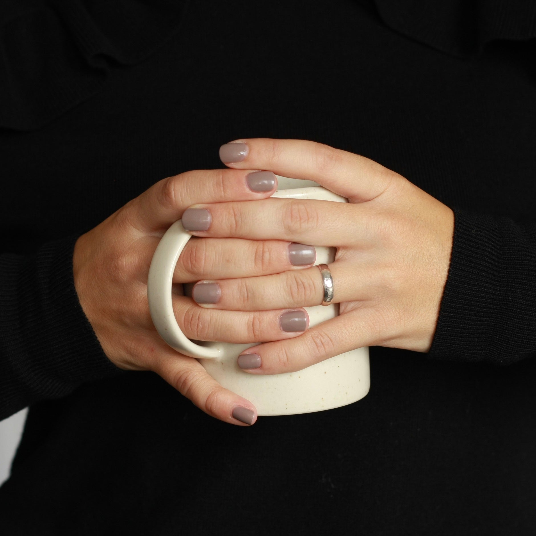 Wide Hammered Sterling Silver Ring