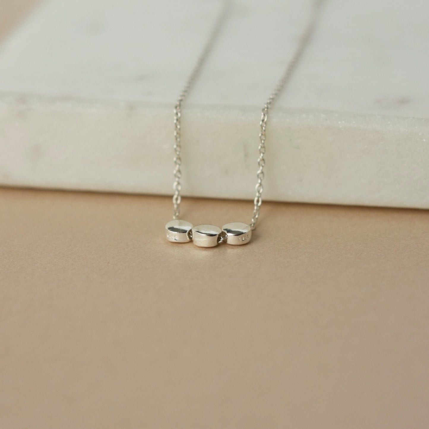 Floating Sterling Silver Bead Necklace