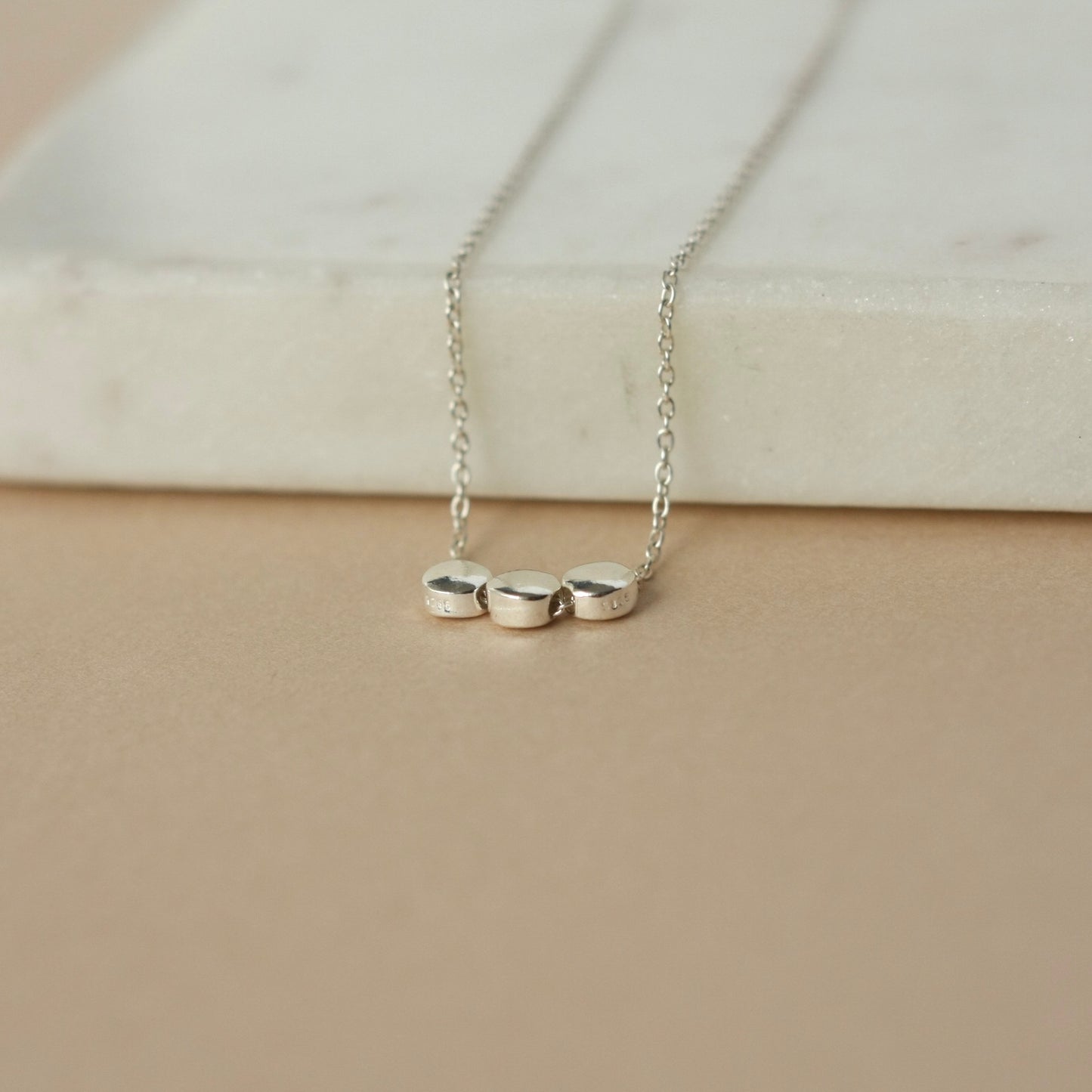 Floating Sterling Silver Bead Necklace