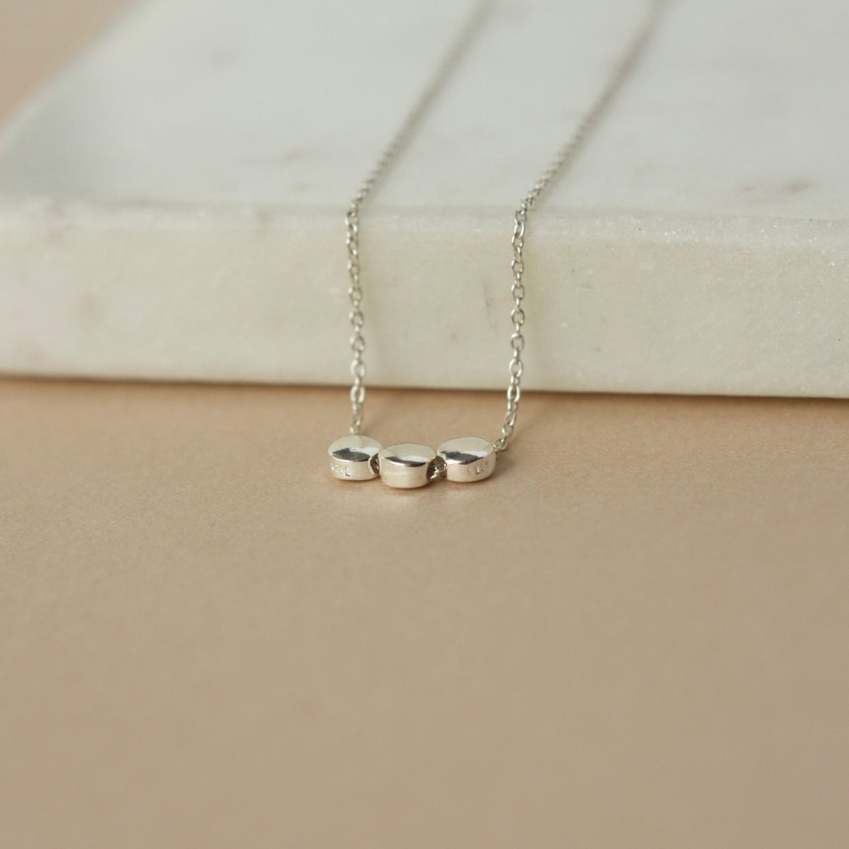 Floating Sterling Silver Bead Necklace
