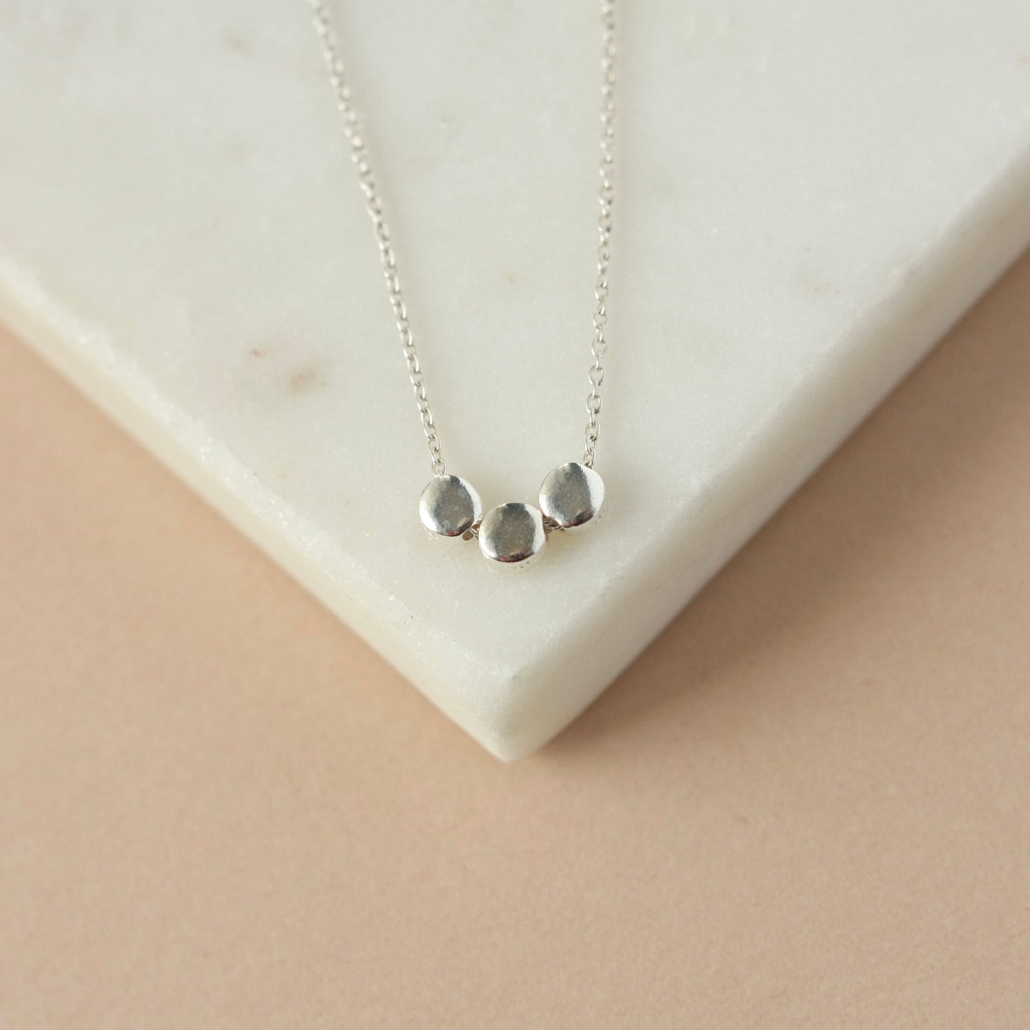 Floating Sterling Silver Bead Necklace