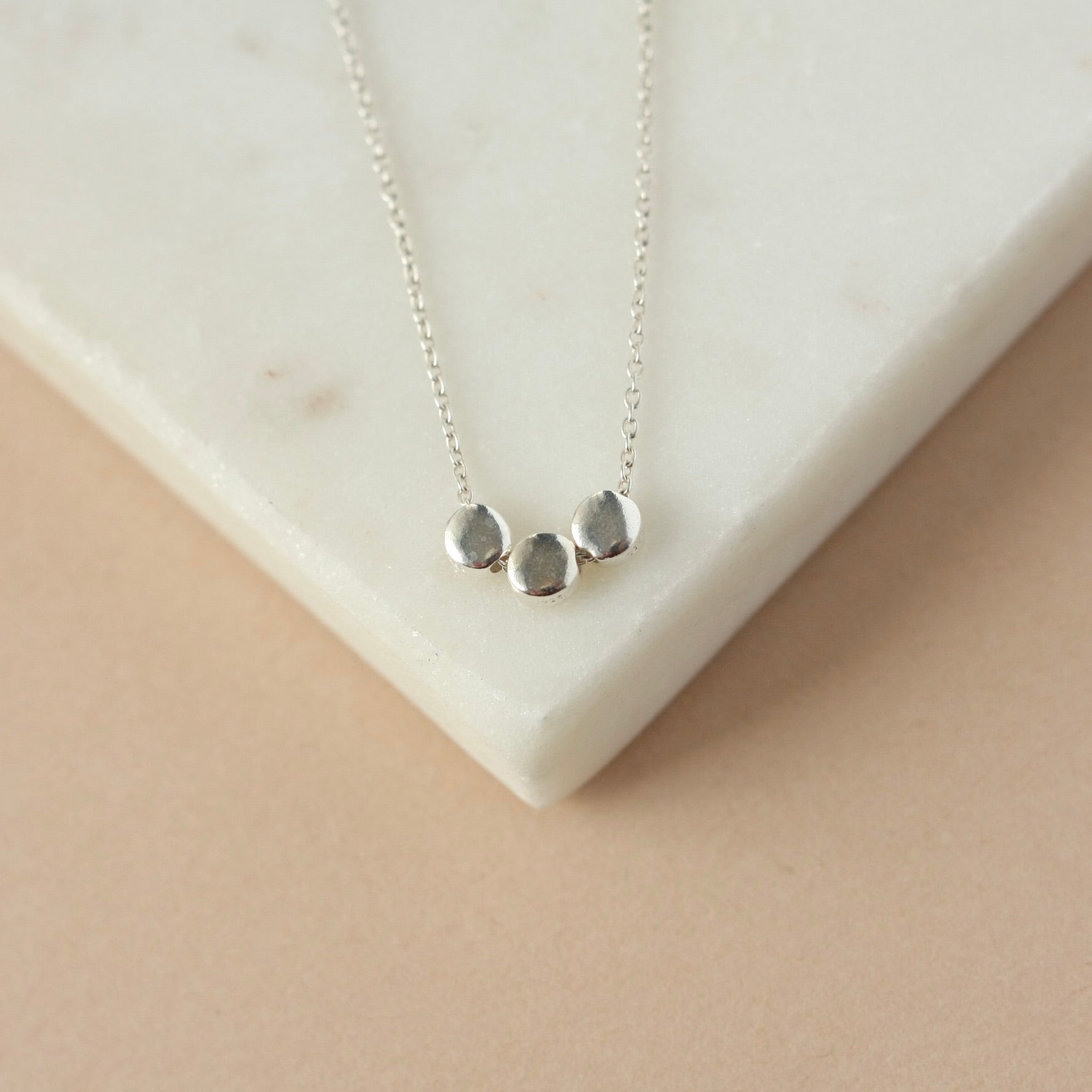 Floating Sterling Silver Bead Necklace