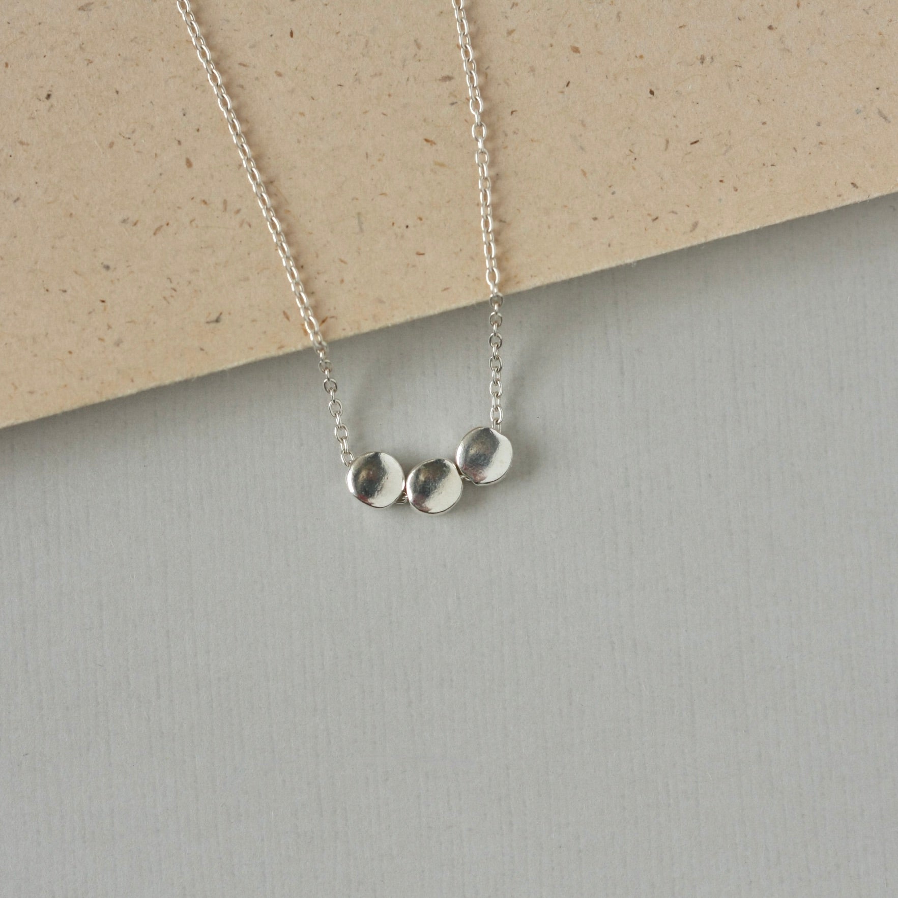 Floating Sterling Silver Bead Necklace