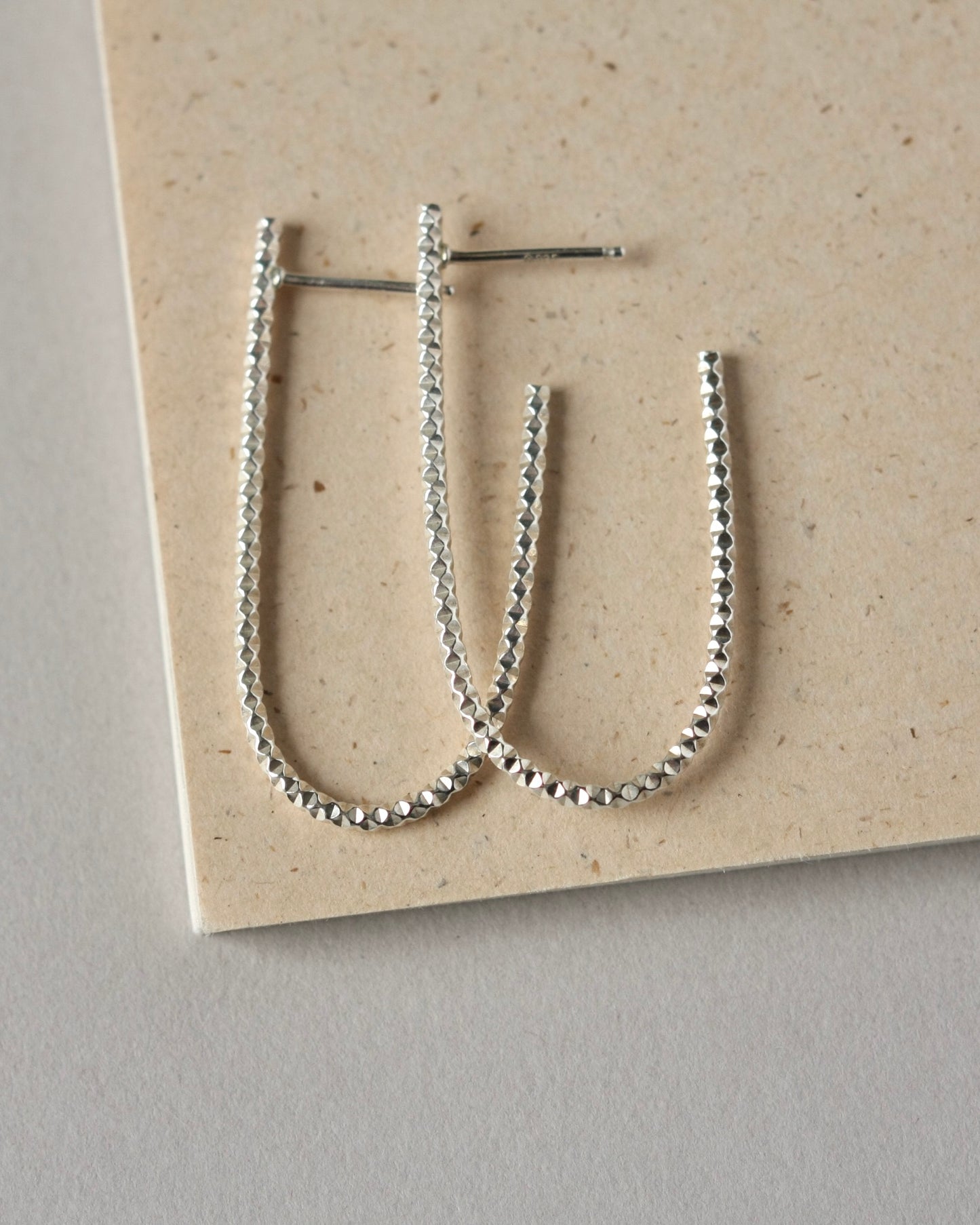 Long Sterling Silver Oval Hoop Earrings