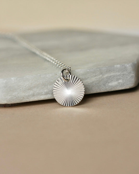Shiny Silver Disc Necklace
