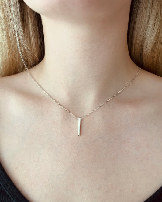 Minimalist Sterling Silver Bar Necklace