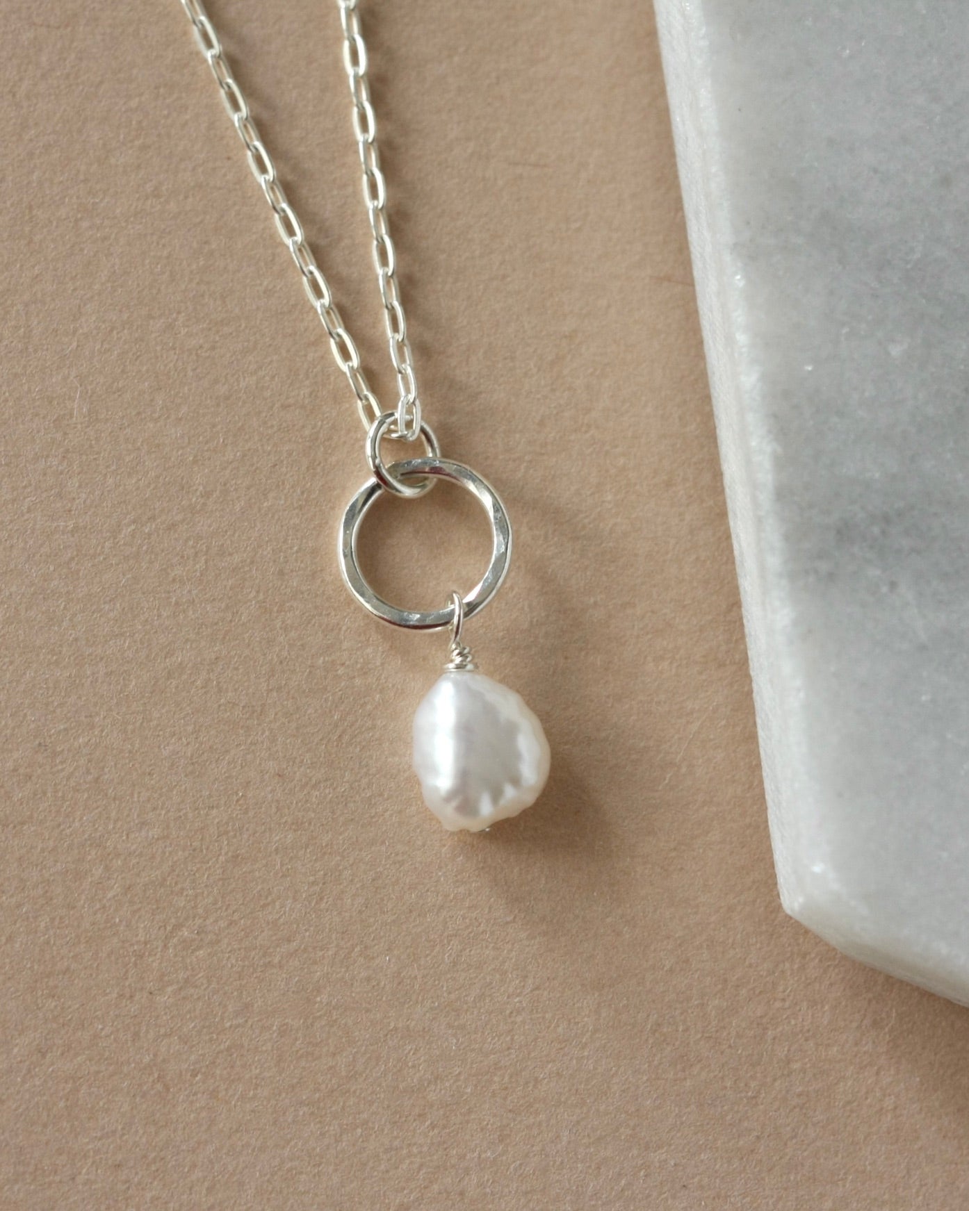 Sterling Silver Baroque Pearl Necklace