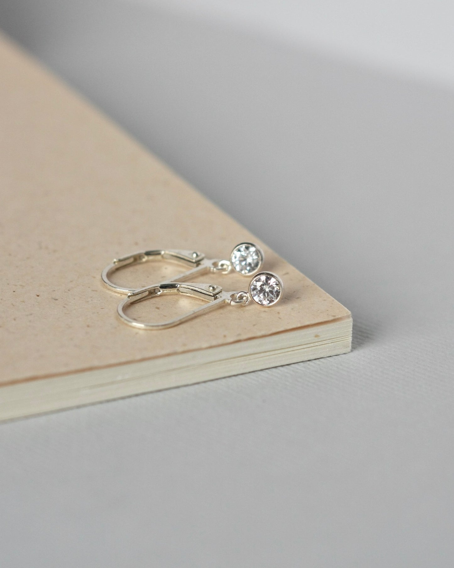 Dainty Silver Cubic Zirconia Earrings
