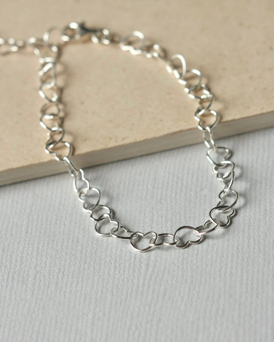 Sterling Silver Open Heart Bracelet