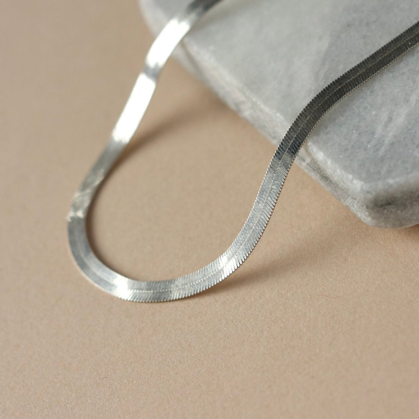Sterling Silver Herringbone Necklace