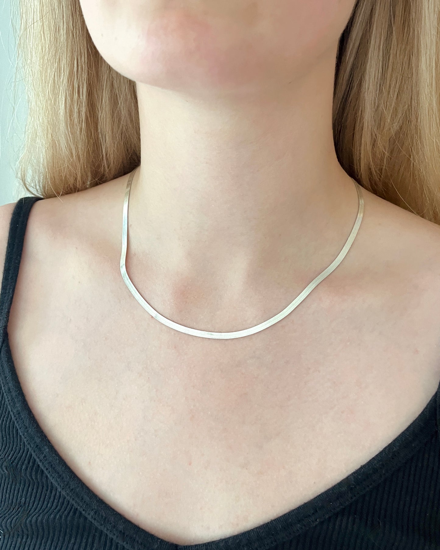 Sterling Silver Herringbone Necklace