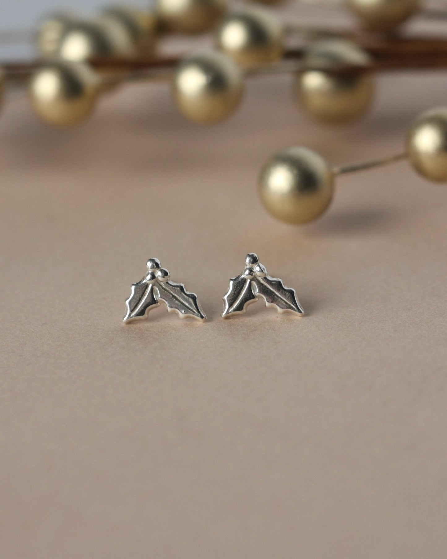 Sterling Silver Holly Stud Earrings