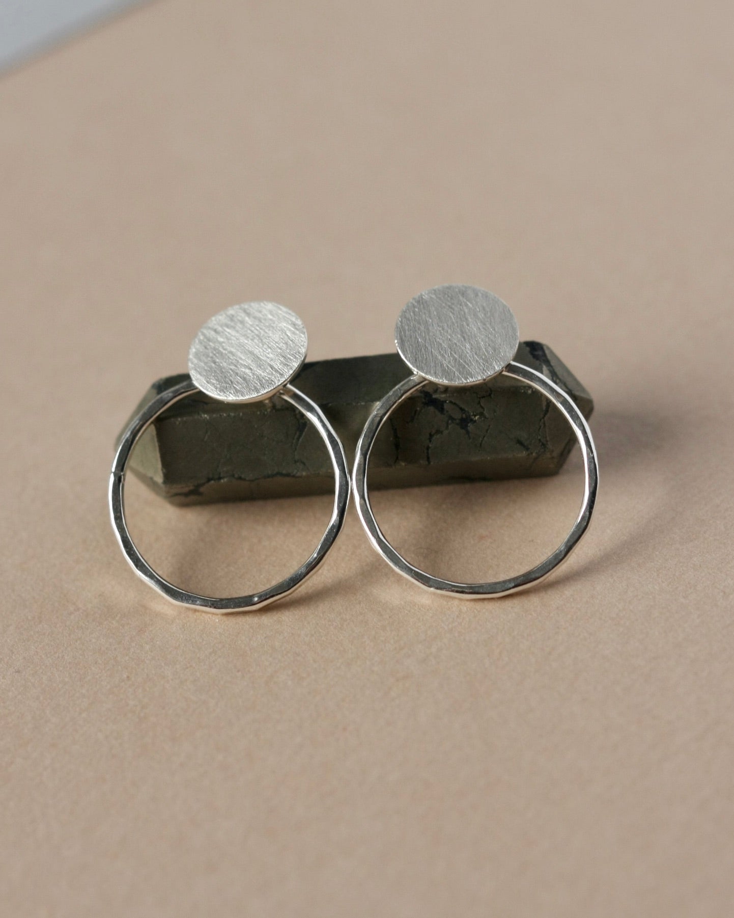 Silver Round Studs and Hoop Earrings