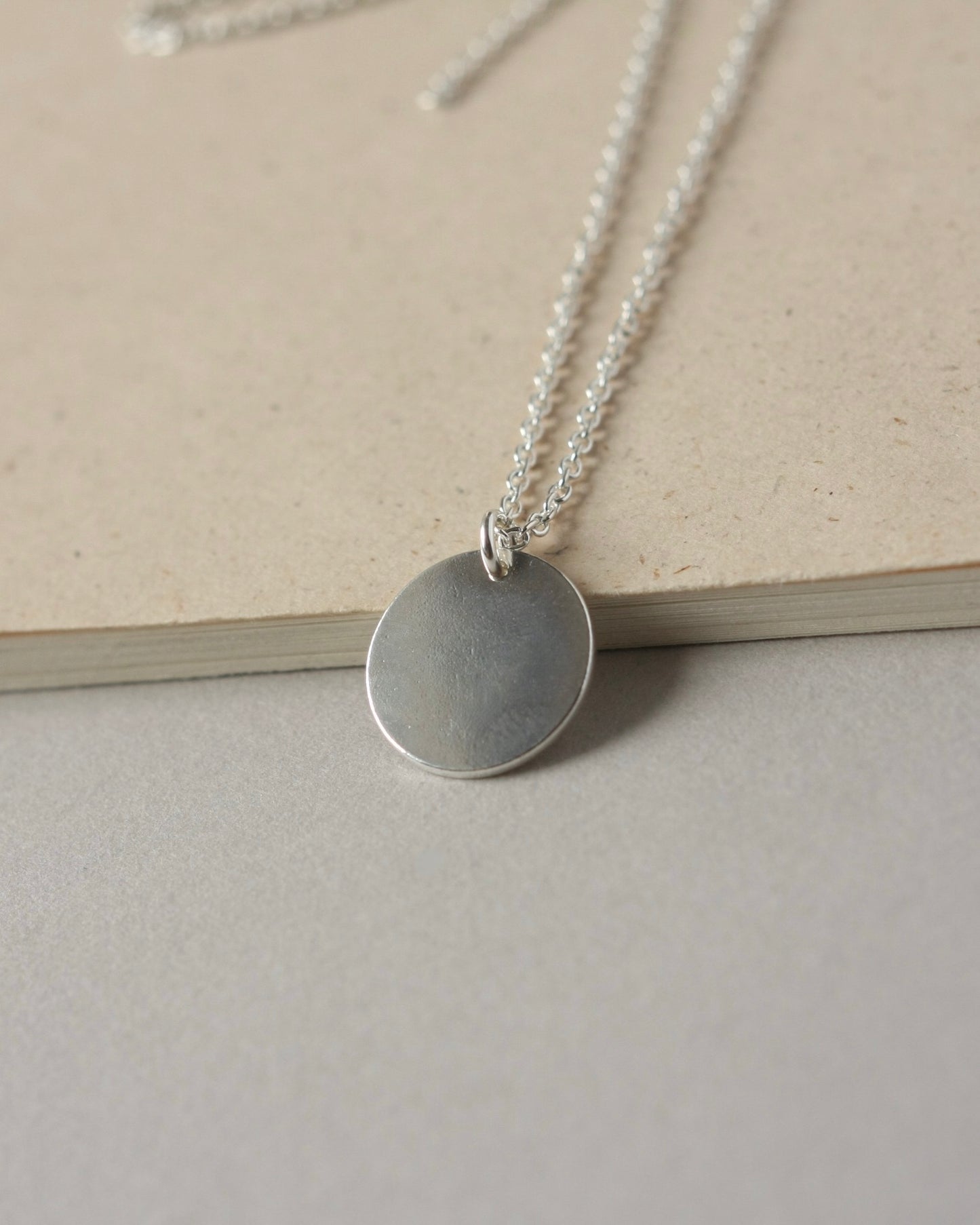 Big Sterling Silver Disc Necklace