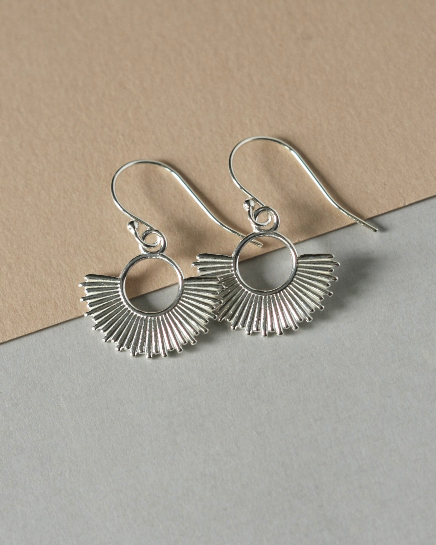 Sterling Silver Sunburst Earrings