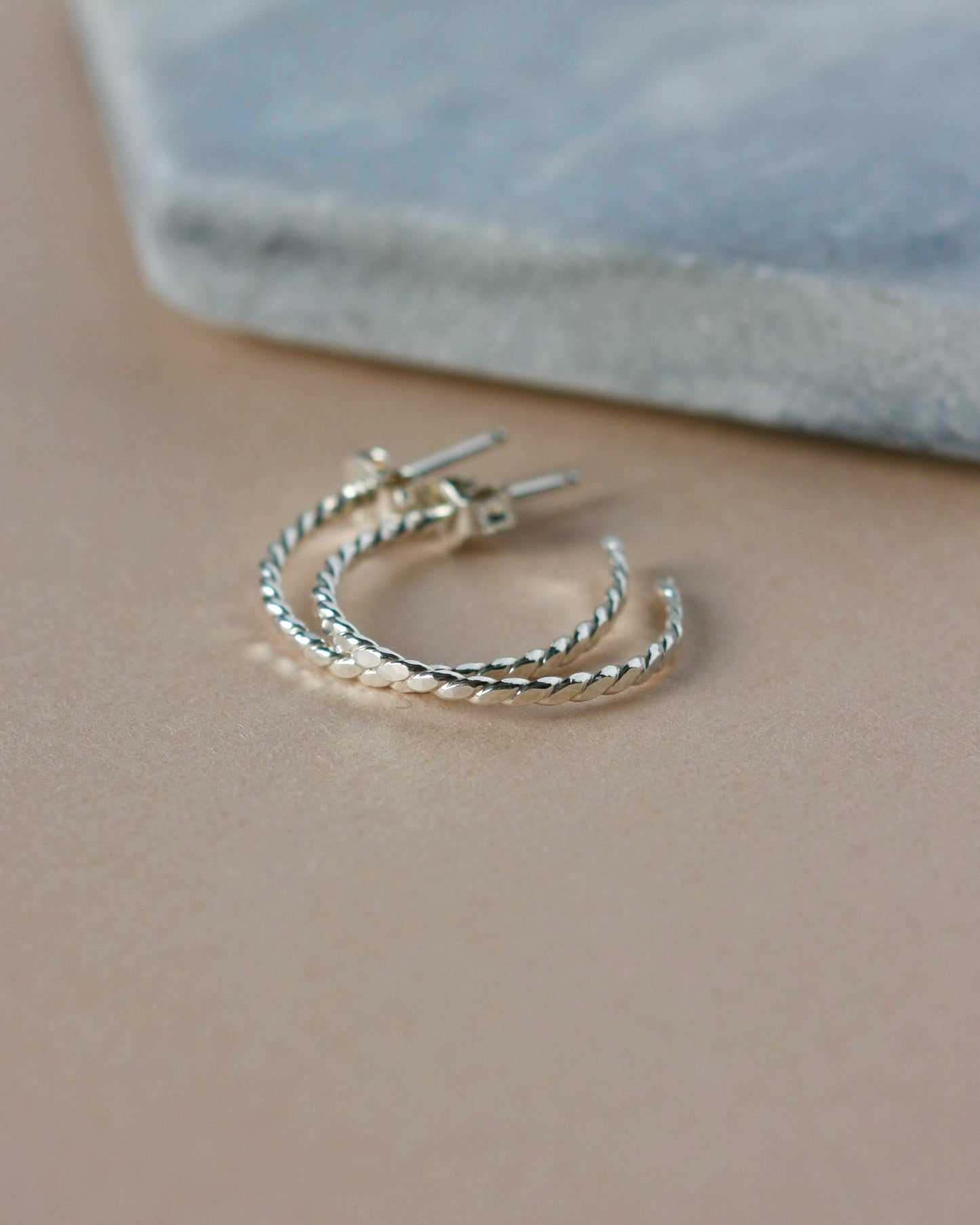 Thin Sterling Silver Hoops