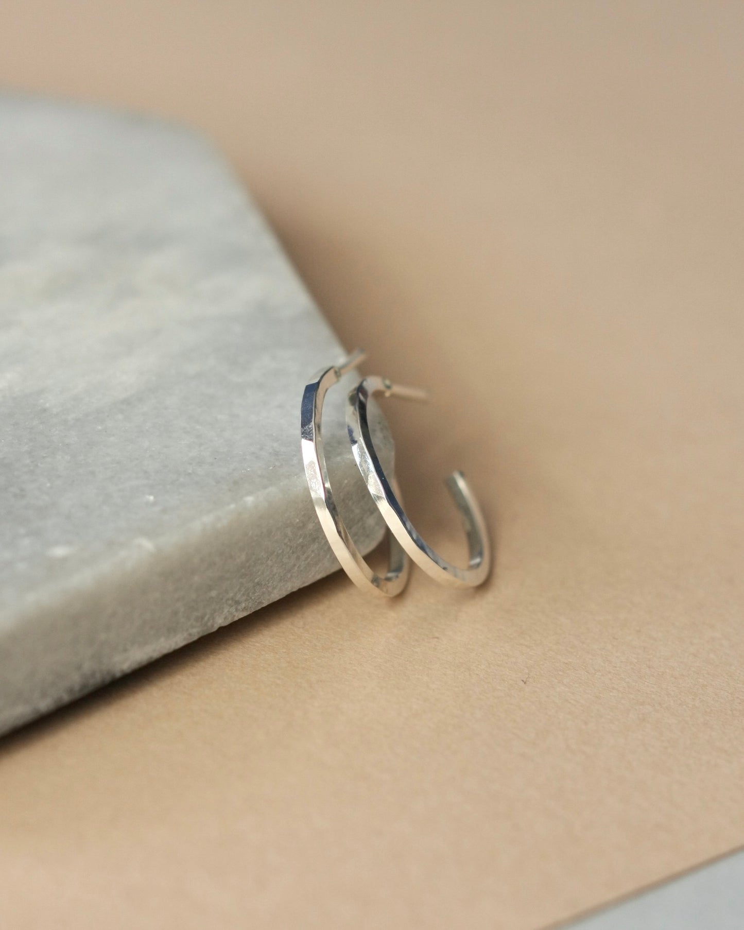 Thin Sterling Silver Hoop Earrings