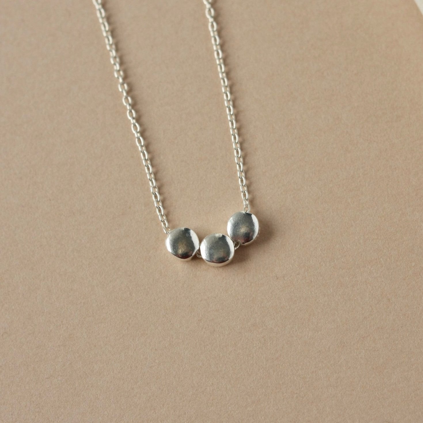 Floating Sterling Silver Bead Necklace