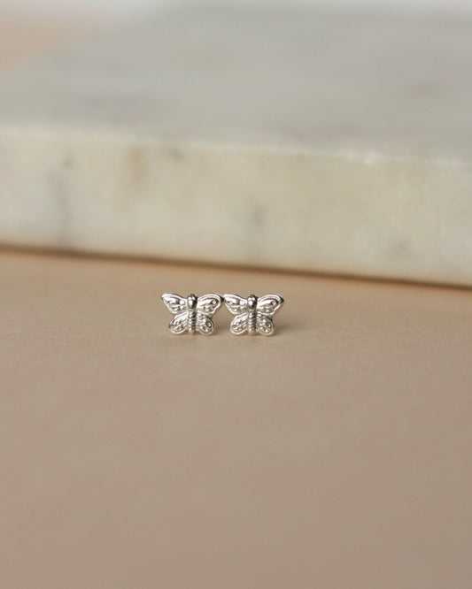 Tiny Sterling Silver Butterfly Studs