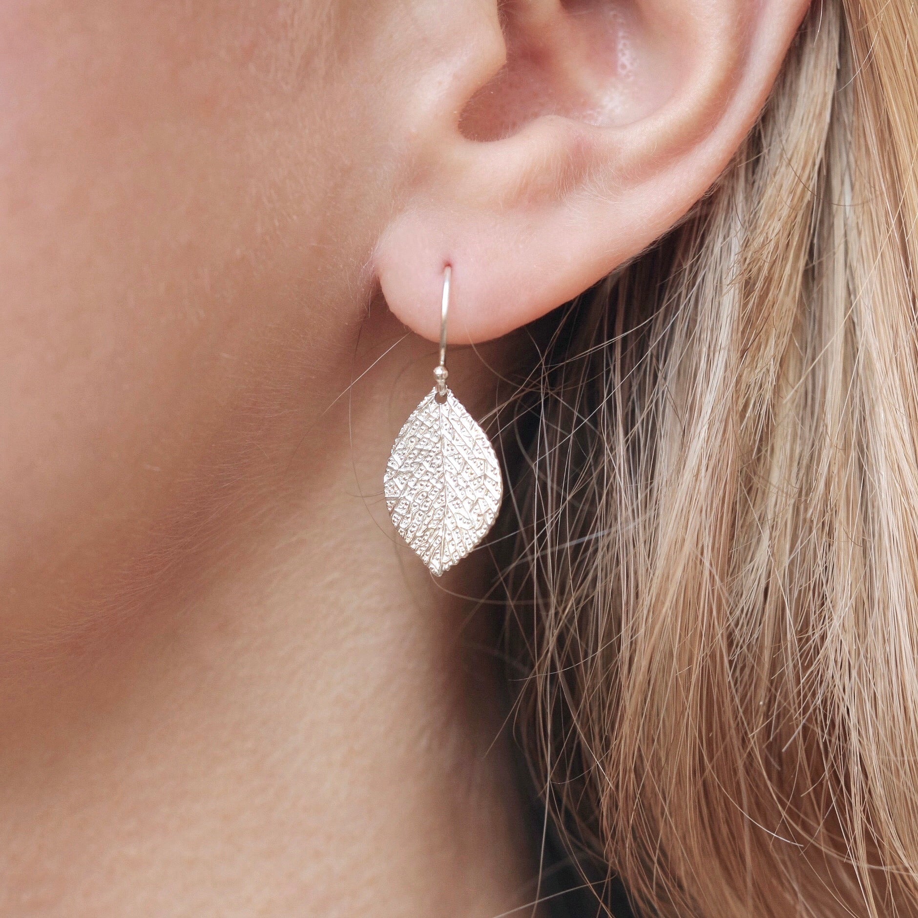 Sterling Silver Leaf Earrings