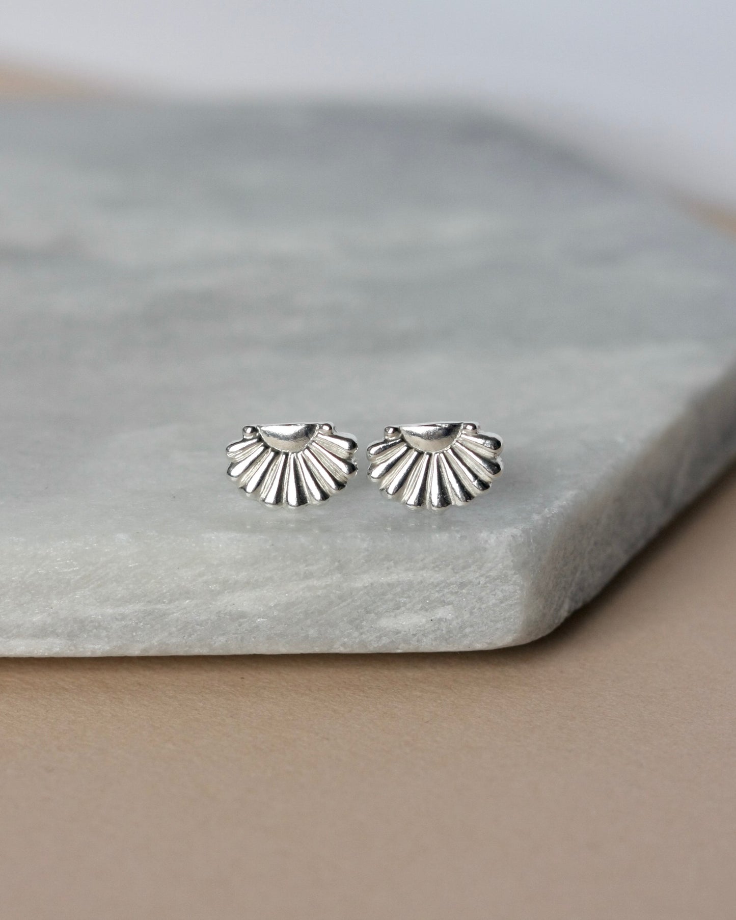 Sterling Silver Art Deco Stud Earrings
