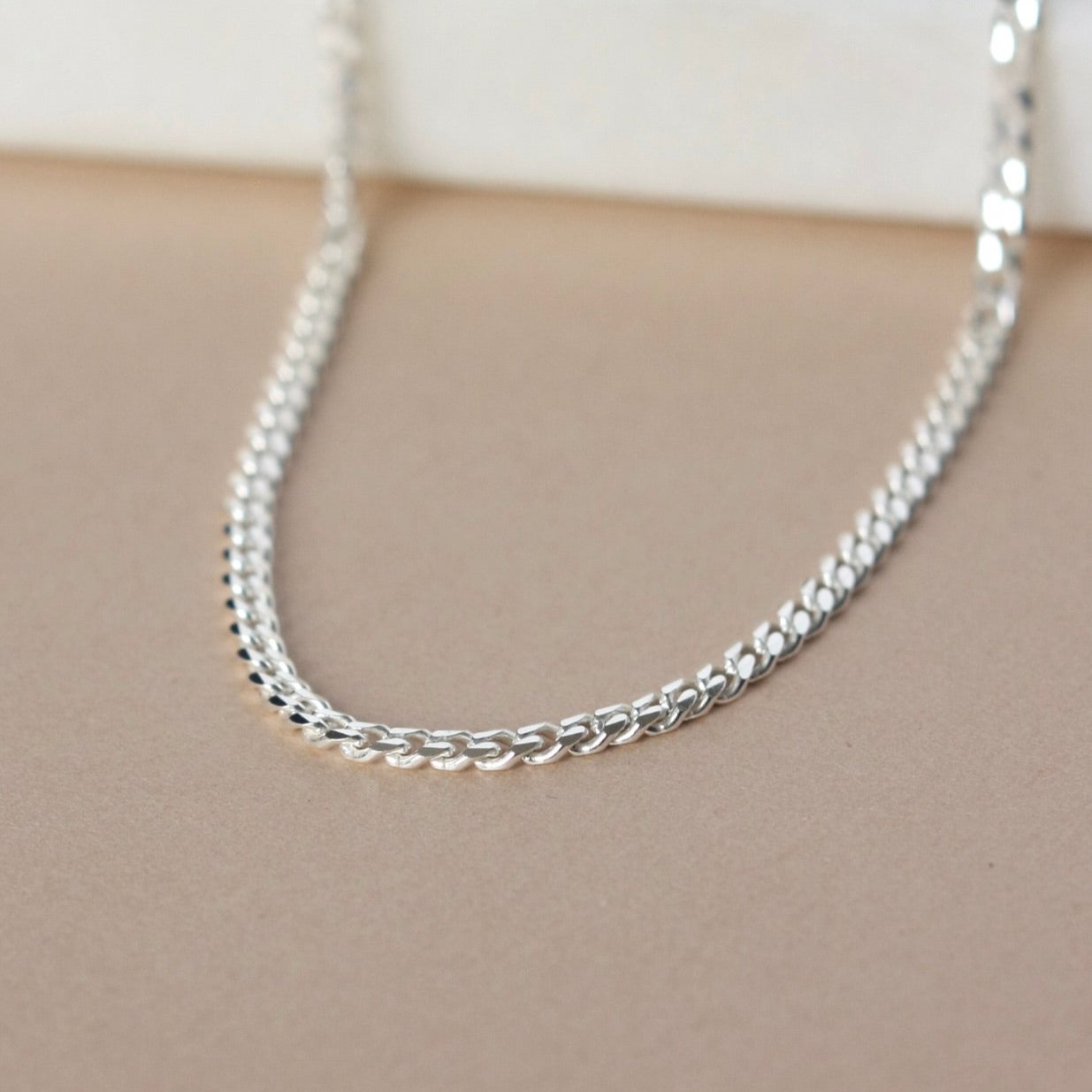 Shiny Sterling Silver Curb Chain Choker and Necklace – julie