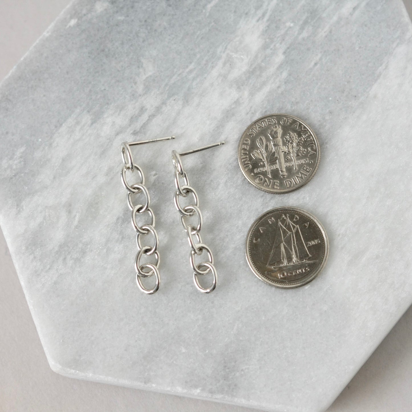 Chunky Sterling Silver Chain Earrings