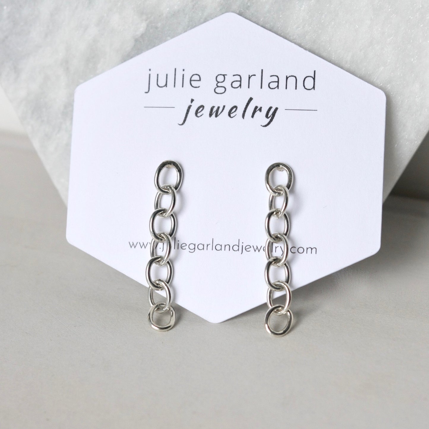 Chunky Sterling Silver Chain Earrings