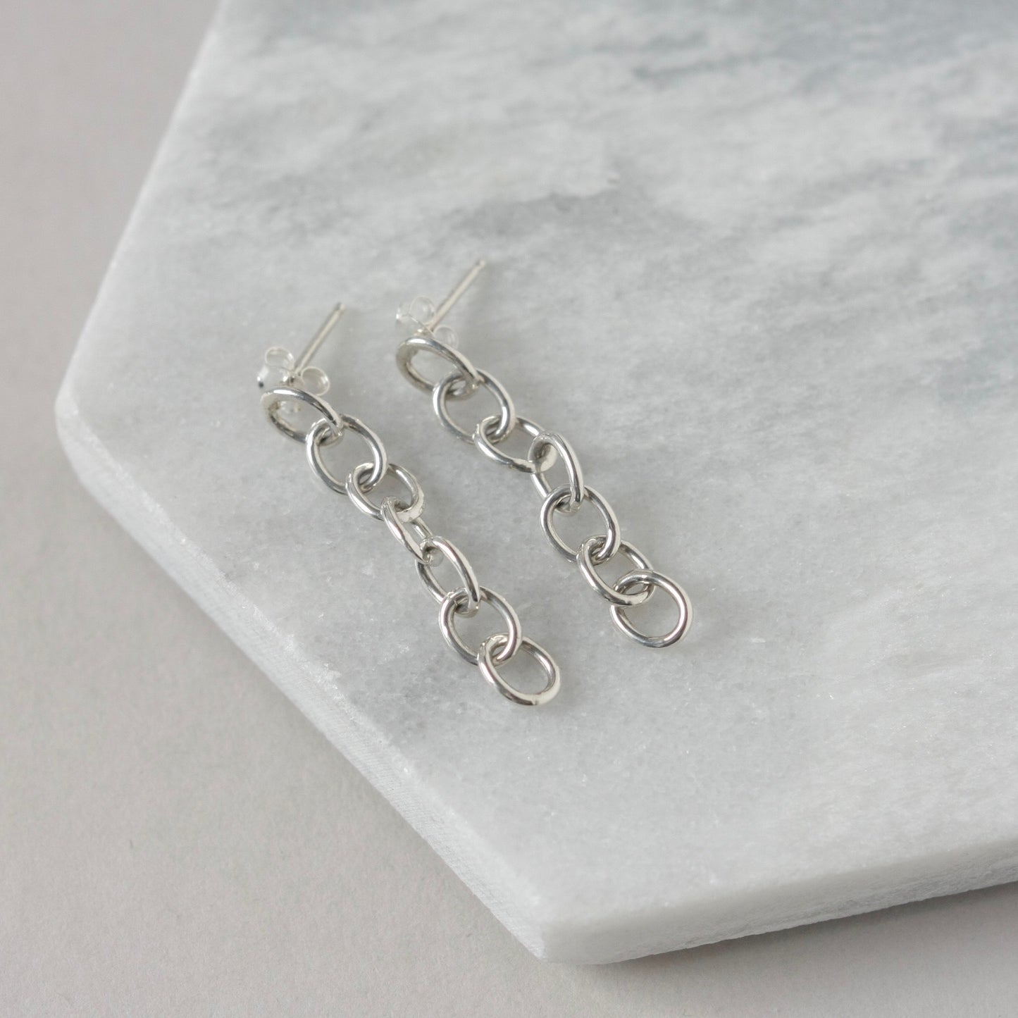 Chunky Sterling Silver Chain Earrings