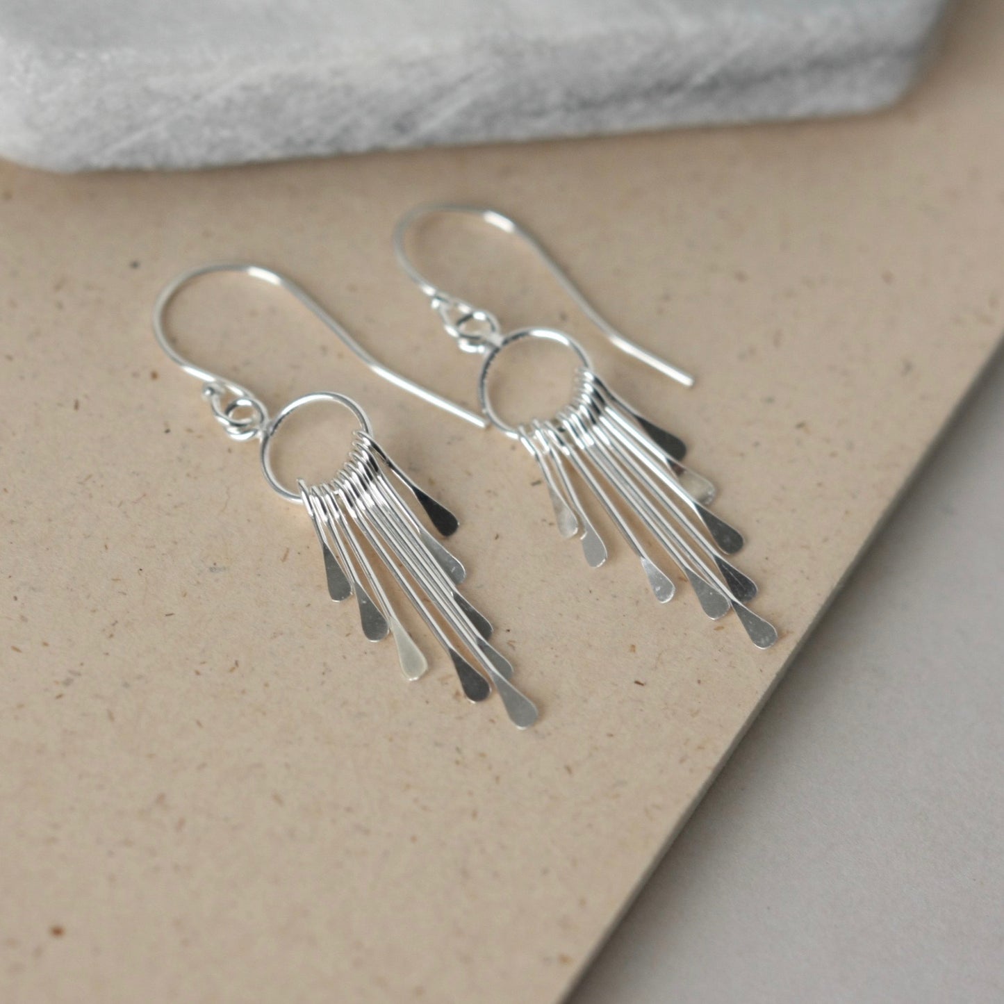 Small Sterling Silver Fringe Earrings