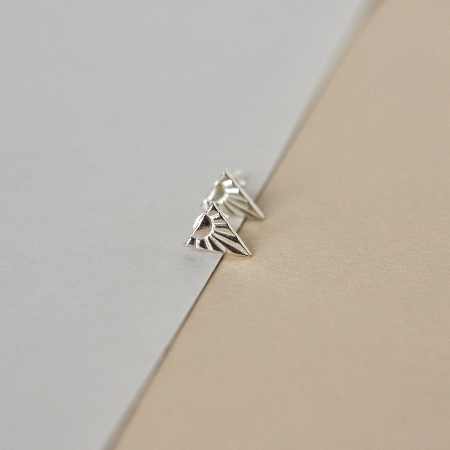 Sterling Silver Triangle Stud Earrings