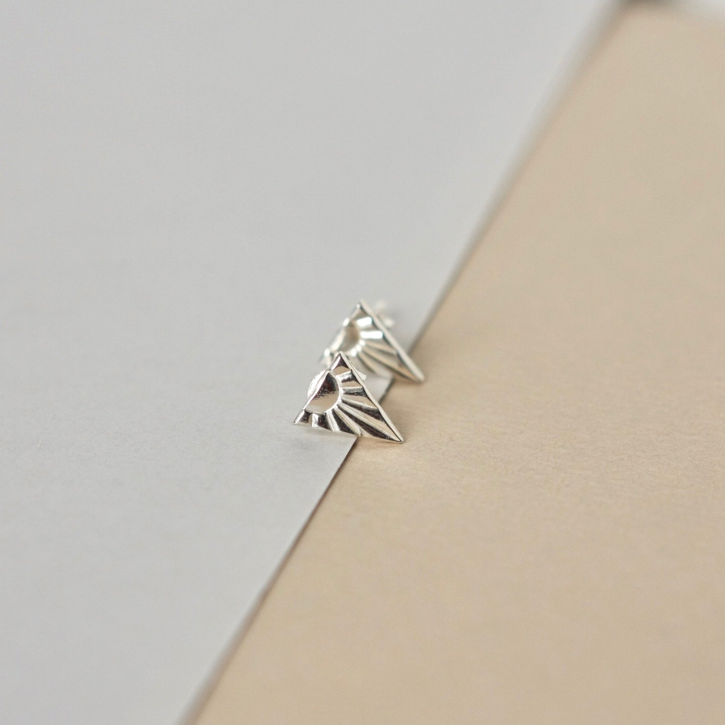 Sterling Silver Triangle Stud Earrings