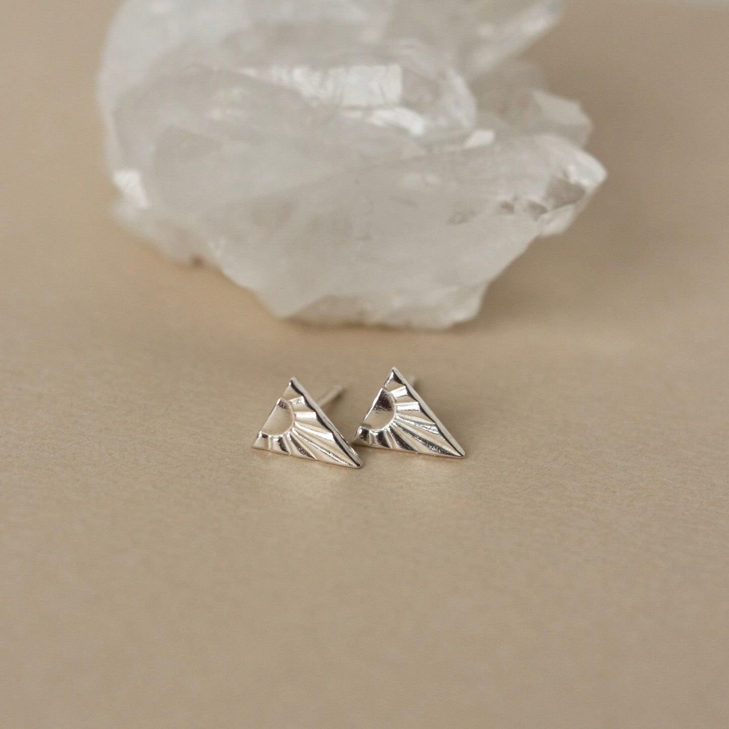 Sterling Silver Triangle Stud Earrings