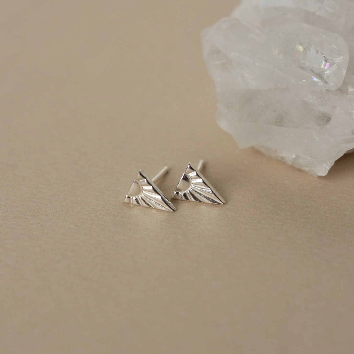 Sterling Silver Triangle Stud Earrings