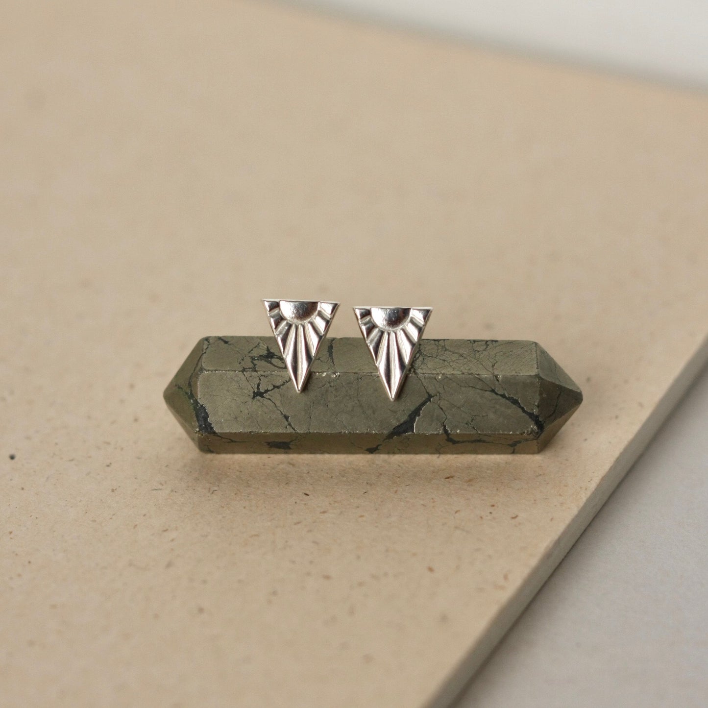 Sterling Silver Triangle Stud Earrings