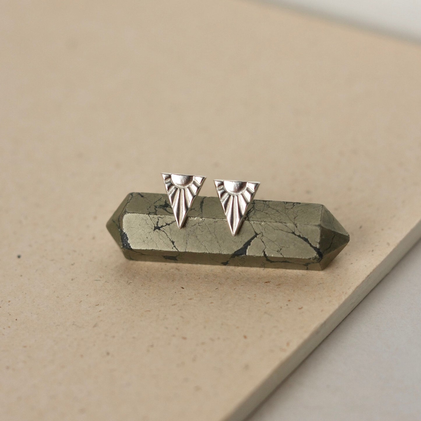 Sterling Silver Triangle Stud Earrings