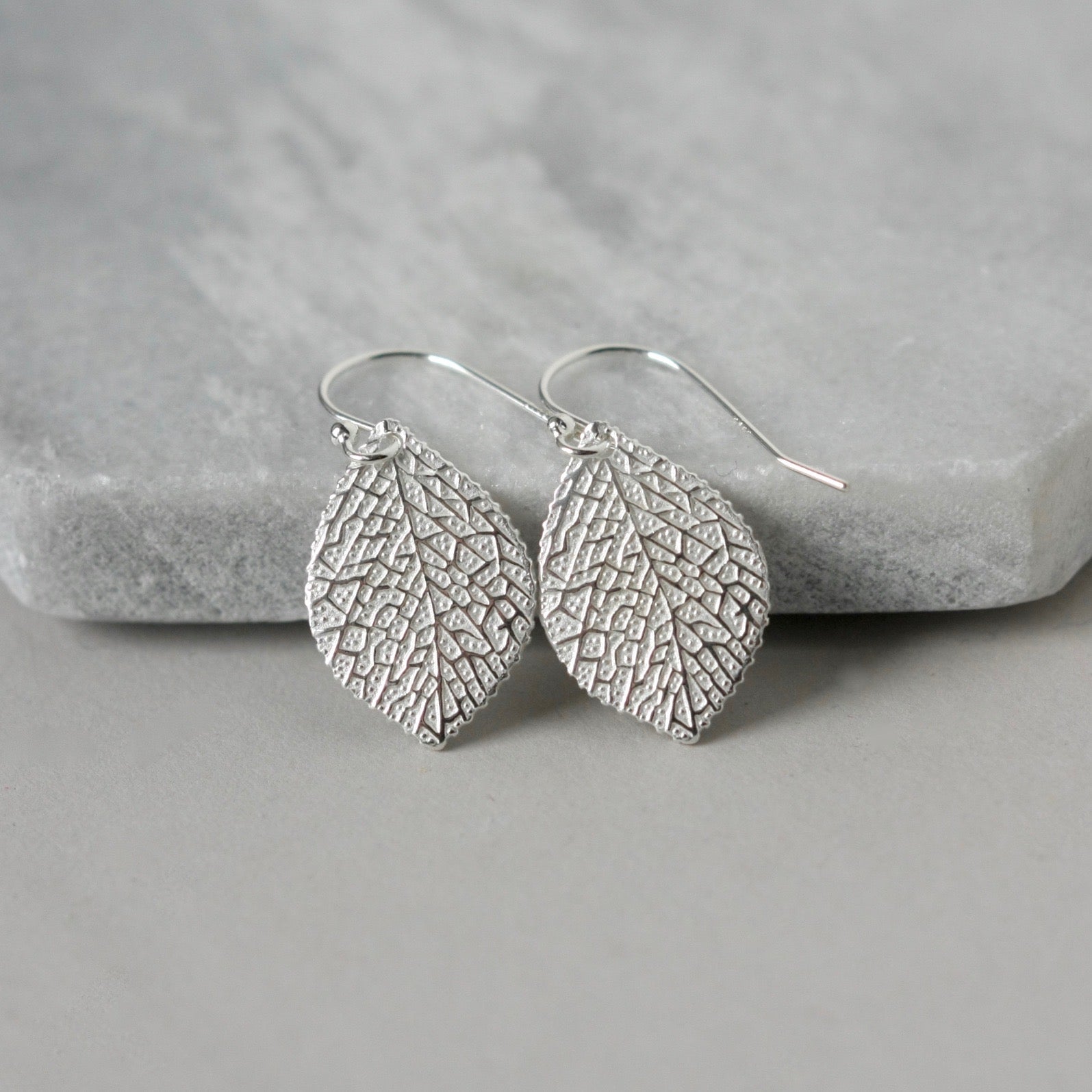 Sterling Silver Leaf Earrings