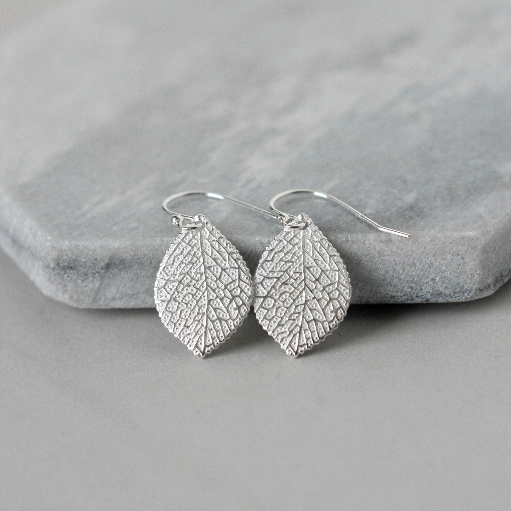 Sterling Silver Leaf Earrings